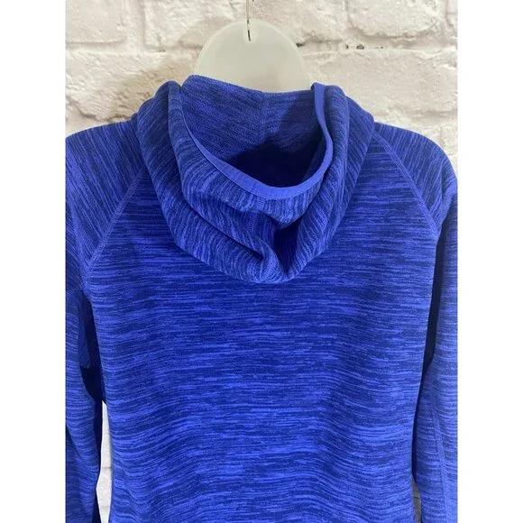 The North Face Fleece Jacket Womens Large Cobalt Zipper Hood Pockets - Picture 10 of 15